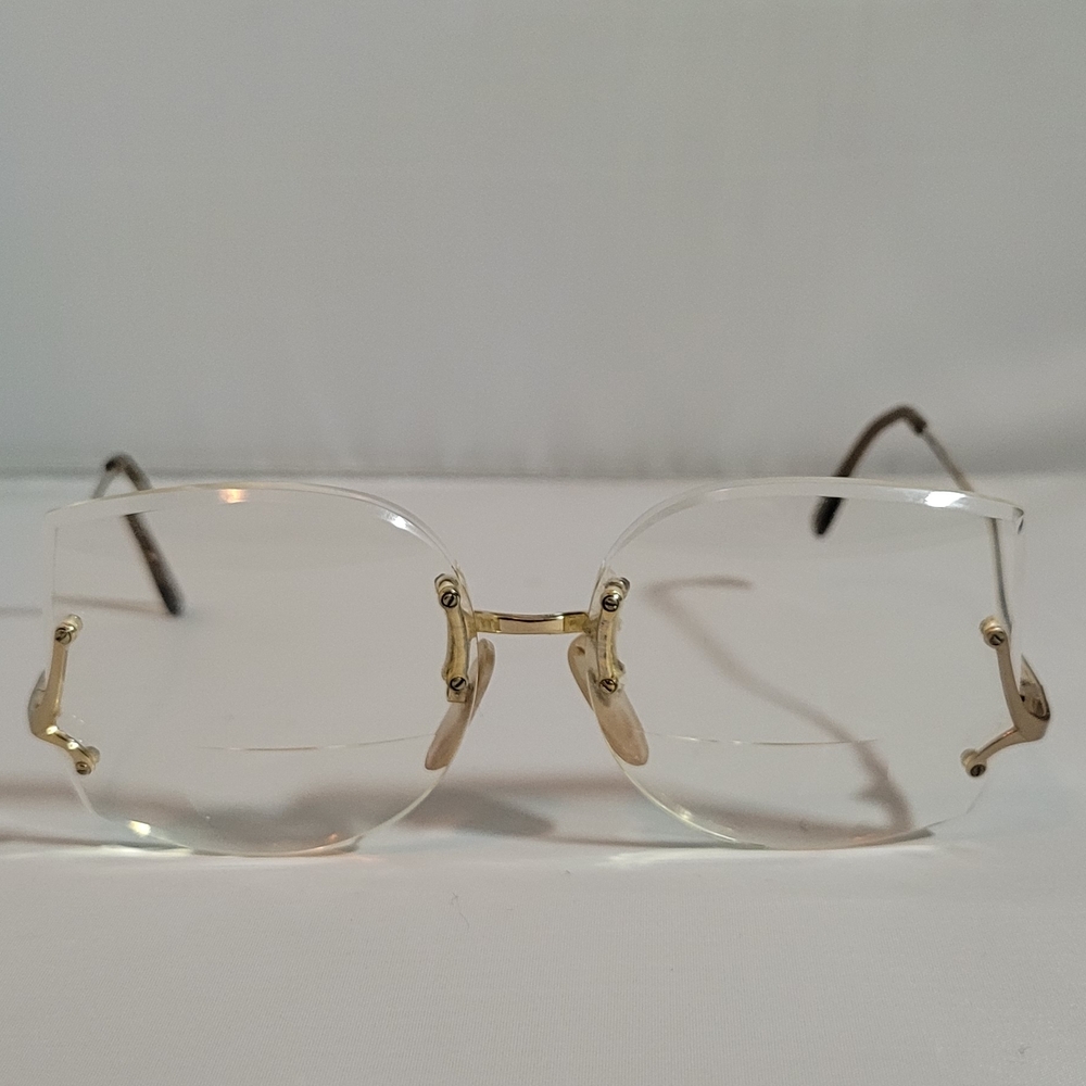 Vintage 1990s Rimless Gold Tone Eyeglasses